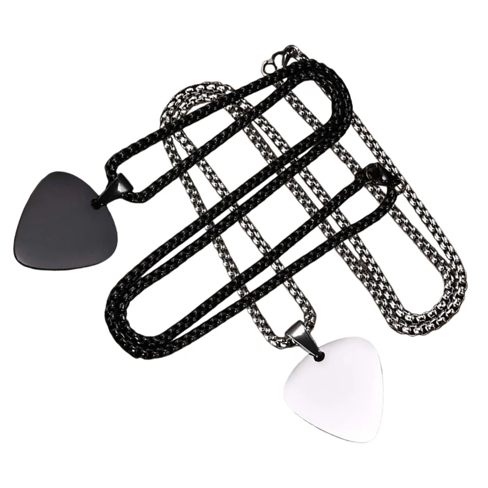 

Guitar Pick Necklace Pendant Stainless Steel Chain Necklace Gift New Unique Guitar Pick Necklace For Women Men