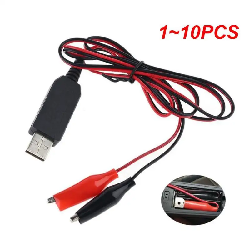 Alligator Cilps to USB Plug Test Cable Jumper Wire Battery Dual Probe 24mm Crocodile Clip For Multimeter Measure 1~10PCS