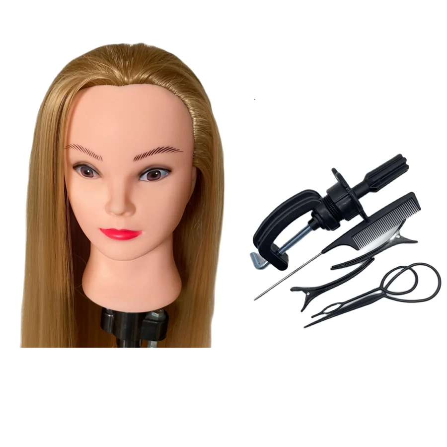 80cm Synthetic Hair Mannequin Head Hairstyles Training Hairdressers Practice