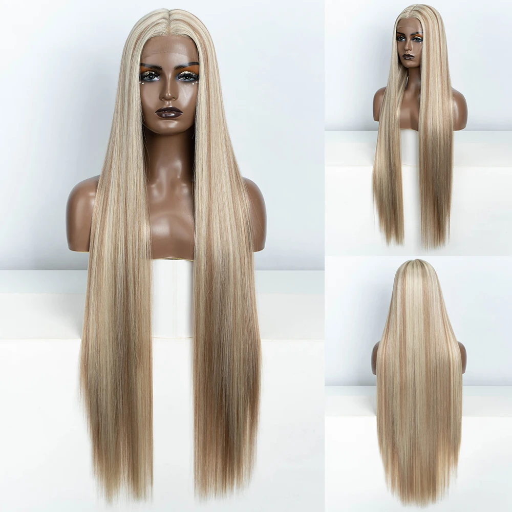 Lace Front Wig 38 Inch Long Straight for Cosplay