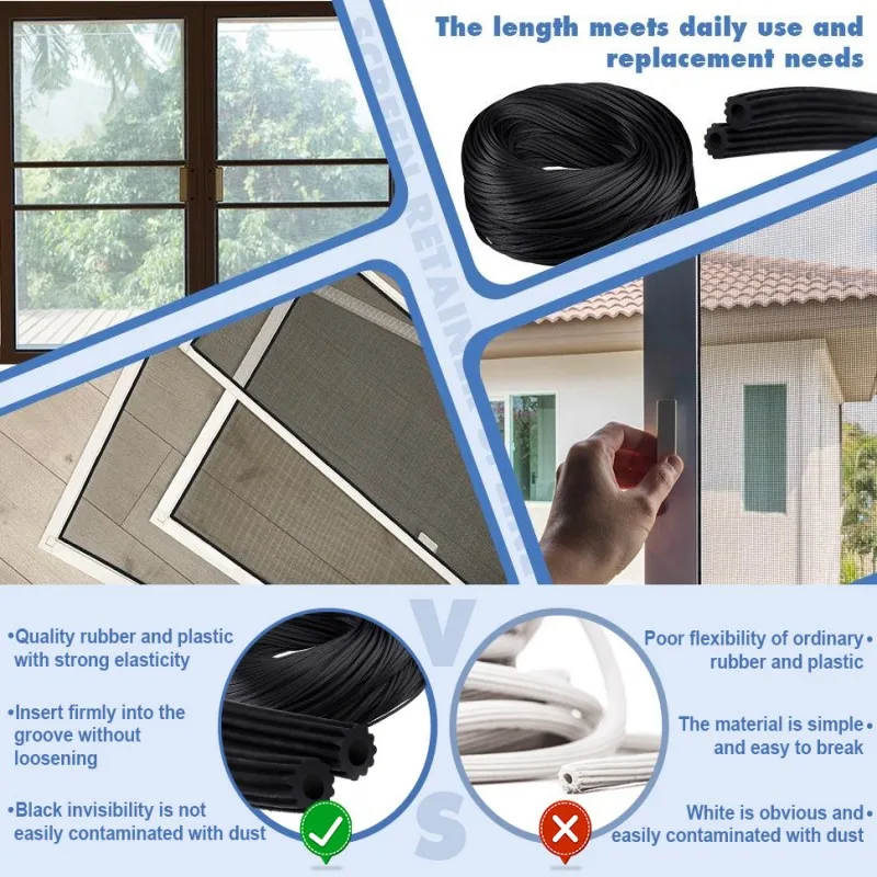Silicone Rubber Sealing Strip for Doors and Windows - Wind and Mosquito Protection