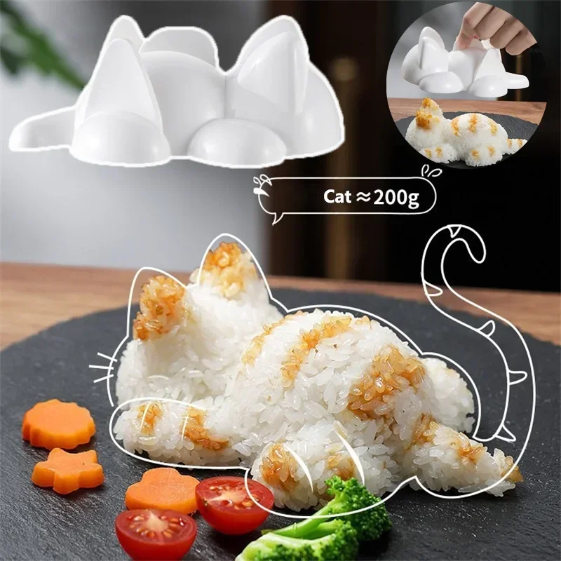 Cute Cartoon Cat Mold DIY Rice Ball Sushi Molds Kids Rice Mashed Potato Pumpkin Mash Baking Supplies Kitchen Accessorie 1PC rice ball mold