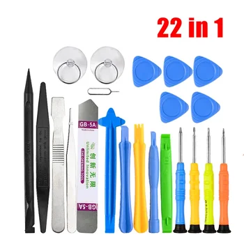 22 in 1 Kit di strumenti di riparazione per telefono cellulare Set di cacciaviti di apertura per iPhone Smartphoe Computer PC Fotocamera Smontare Set di utensili manuali