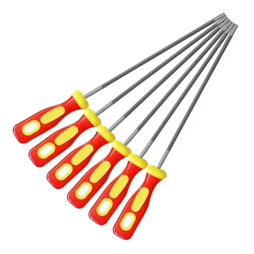 1Pcs 새로운 고탄소강 체인 파일 라운드 플라스틱 핸들 톱 샤프너 4.0/4.8/5.5mm 목공용 샤프닝 도구