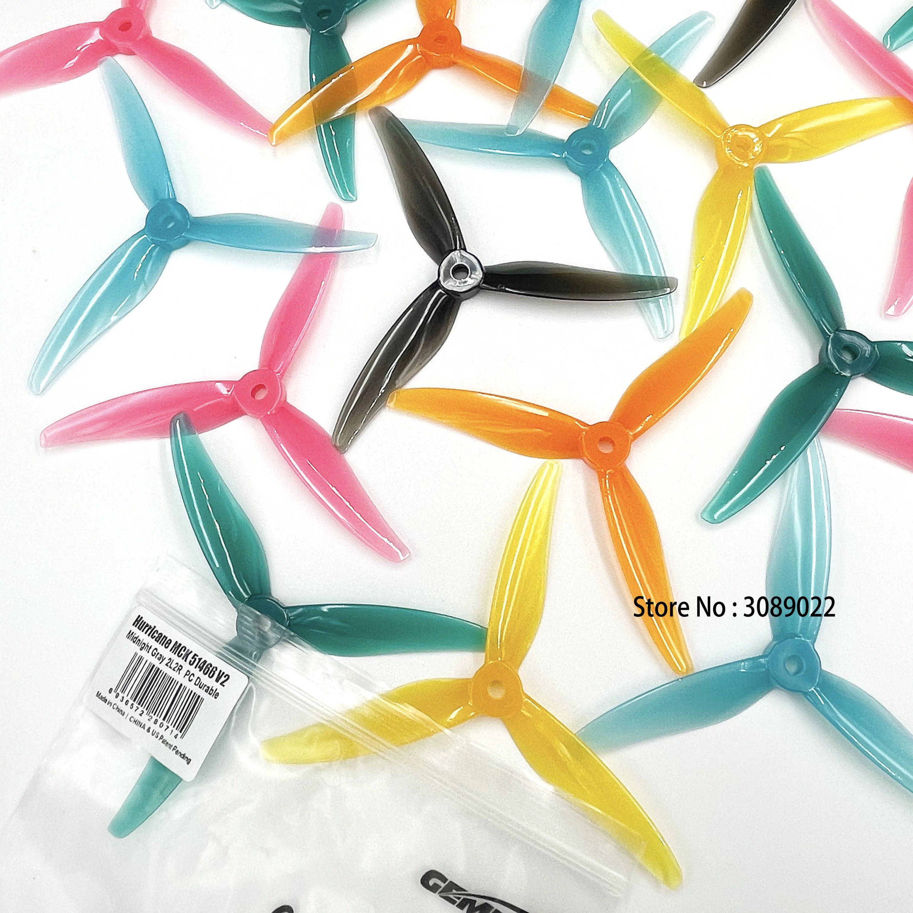 24Pcs/12 Pairs Gemfan 51466 V2 5Inch 3 Blade/Tri-Blade Propeller Props Fpv Borstelloze motor Voor Fpv Racing Drone 6 Kleuren Geel