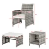 5pcs 2 Chairs 2 Footstools 1 Coffee Table Combination Sofa Gray Gradient 2