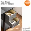 Small Computer Desk, 40X24 Inch Office Writing Work Study Gaming PC Table with 2-Tier Drawers Storage Shelf 5