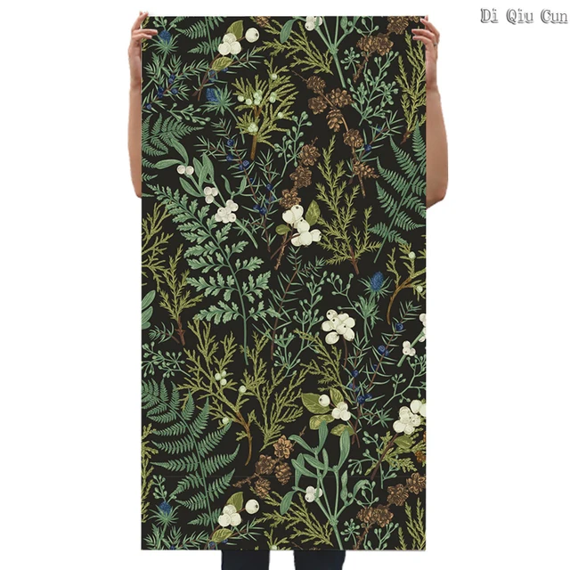 ป่าฝนเขตร้อน Peel และ Stick วอลล์เปเปอร์สีขาวดอกไม้ Self Adhesive Removable Leaf กระดาษสำหรับผนังห้องนอนตู้ 1