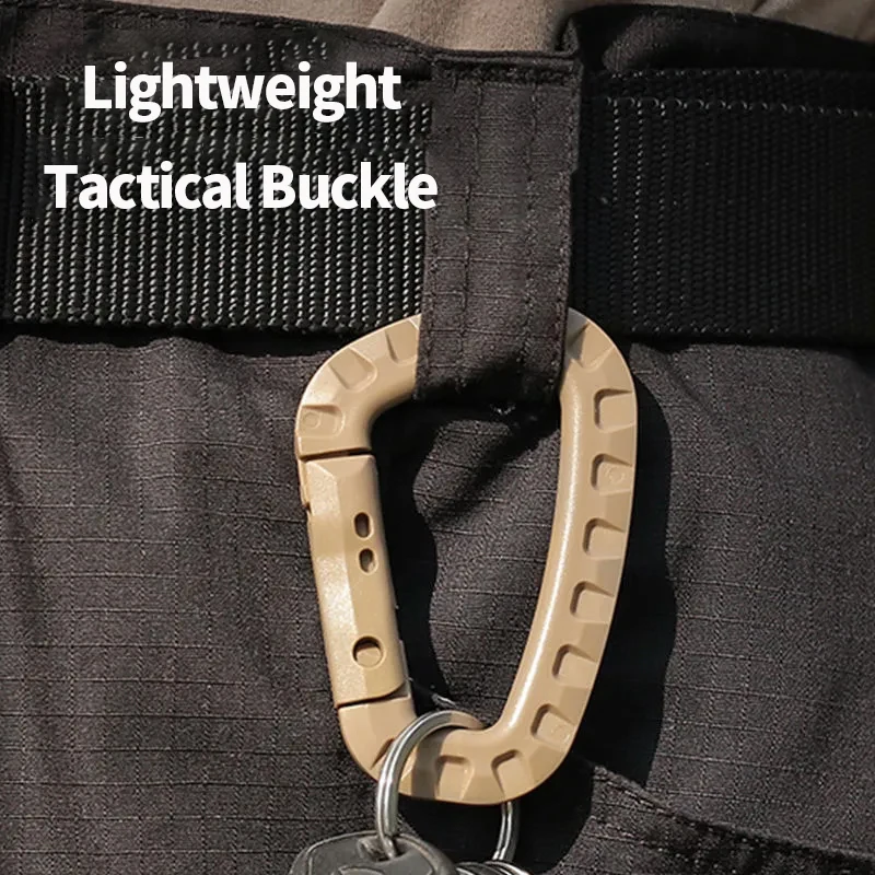 10PCS Tactical Edc Carabiners Military Gadgets D Shape Plastic Carabiners Clips Backpack Buckle Outdoor Hiking Camping Supplies