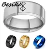 Besiko New Anime Peripheral Berserk Ring Commemorative Fashion Simple Cool Laser Stainless Steel Ring Men Women Jewelry 4 Color 1