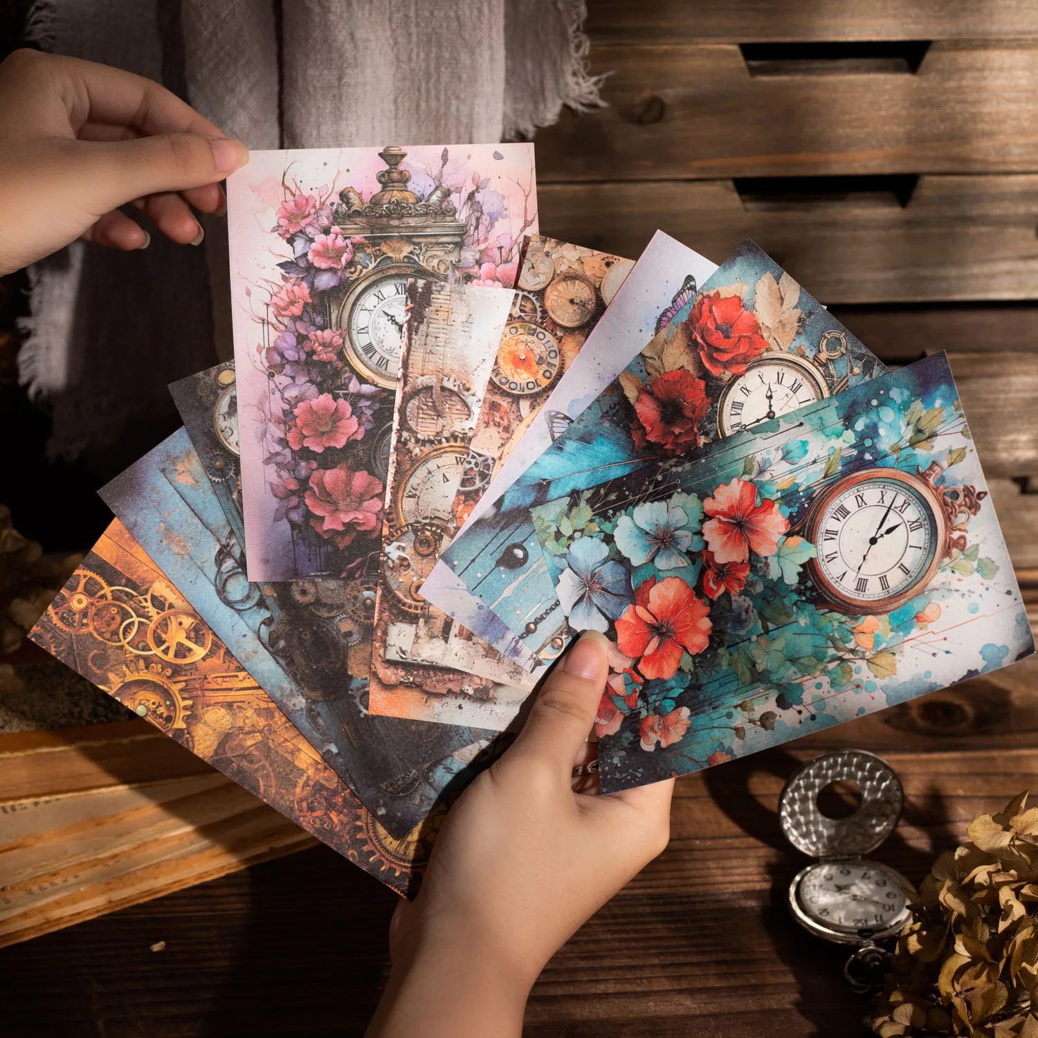 30 pcs Vintage Clock theme material paper Scrapbooking accessories Planner Decorative Diary Scrapbooking Background paper