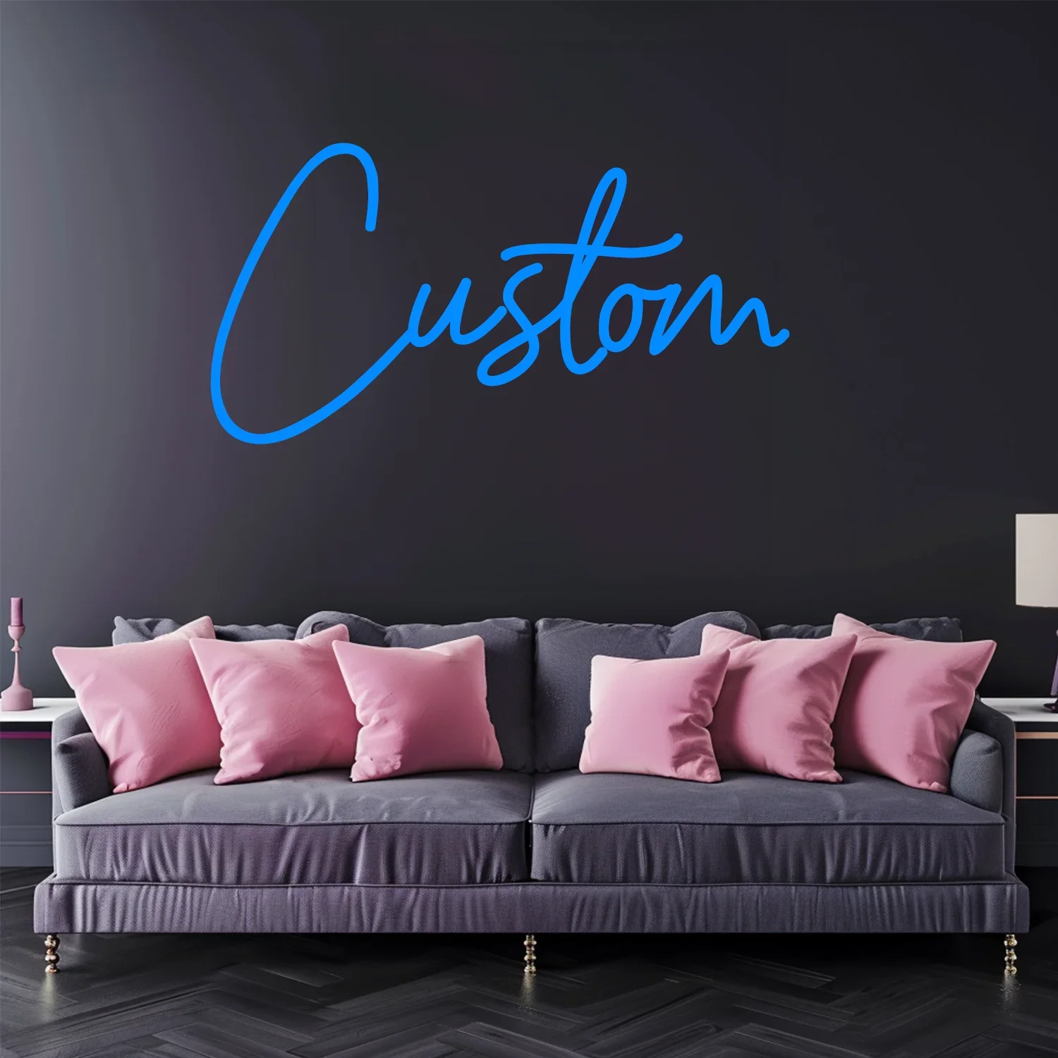 Personalized Neon Sign with Crown - USB Powered Wall Decor