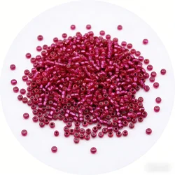 High - Quality Silver Core Glass Rice Beads for Handmade DIY Projects (GY08 deep rose red)