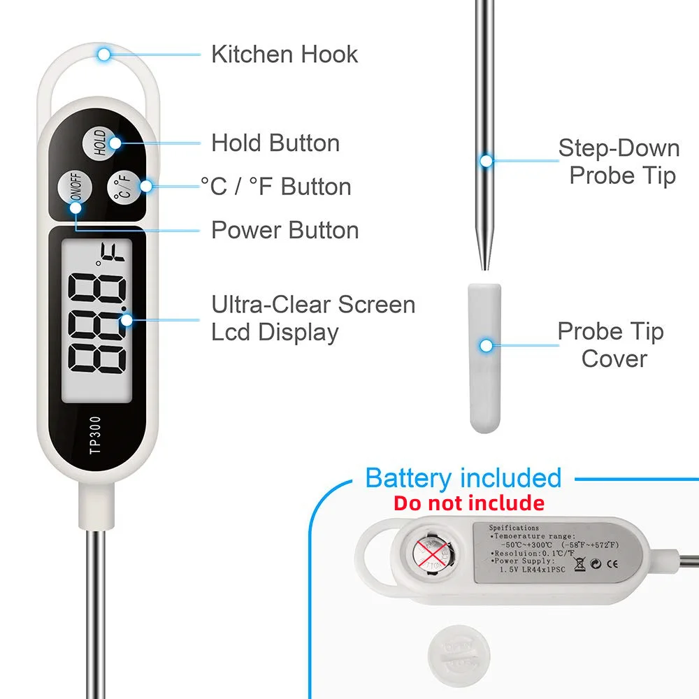 Thermomètre alimentaire numérique TP300, pour la cuisson de la viande,  sonde alimentaire, BBQ, four électronique, outils de cuisine, pâtisserie -  AliExpress