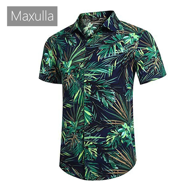 

Maxulla Mens Tops Summer Beach Hawaiian Shirt Brand Short Sleeve Floral Shirts Men Casual Holiday Vacation Clothing Camisas
