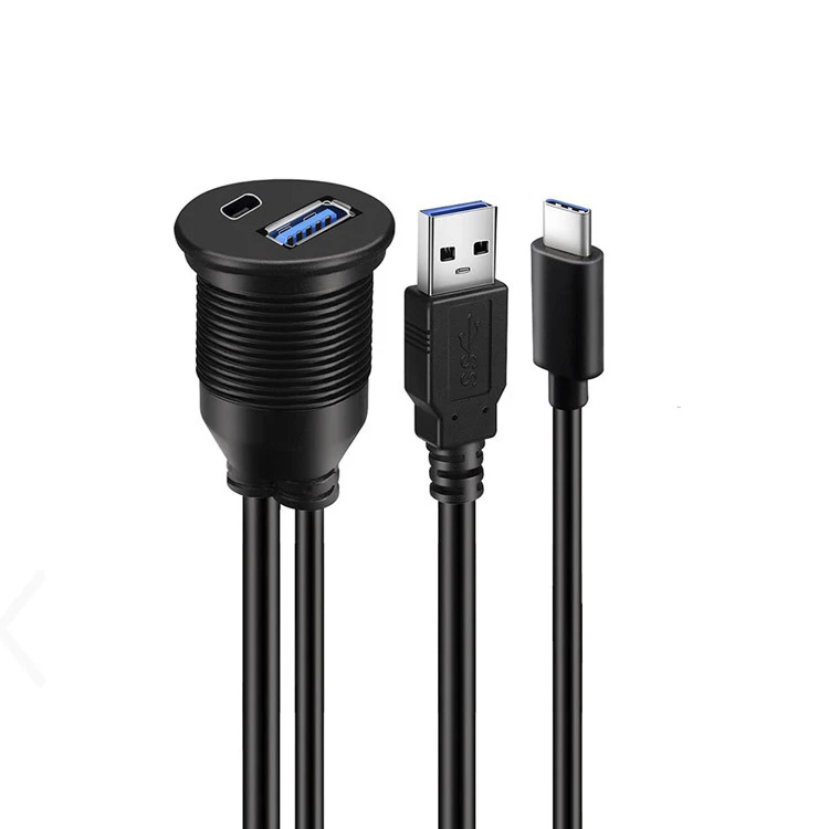 

Водонепроницаемый адаптер USB 3,1, удлинитель USB Type-C и USB3.0, удлинитель с утопленным креплением для автомобильной лодки, удлинитель для панели приборной панели
