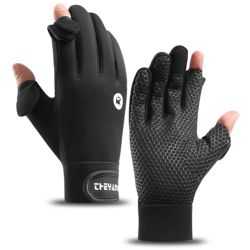 Fishing Gloves Flip Finger Touch Screen Thickened Silicone Anti-slip Waterproof Wear-resistant Fall Winter Outdoor