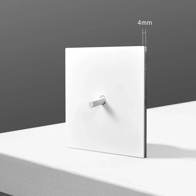 1-4 Gang 2 Way Wall Light Toggle Switch Matte White Stainless Steel Panel Vintage Momentary Switch for Home