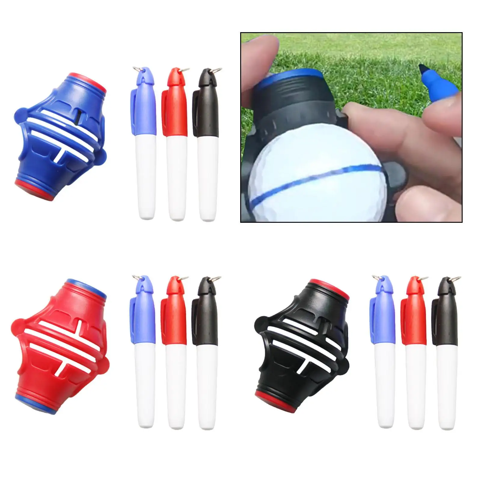 Golf Ball Liner 3 Line Making Golf Ball Alignment Marker for Outdoor Golfer