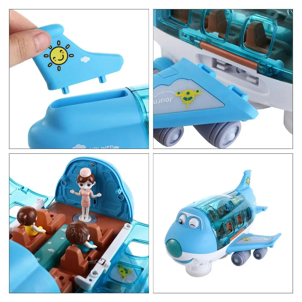 LED Light-Up Musical Toy Airplane - Blue/Pink Aircraft Toy