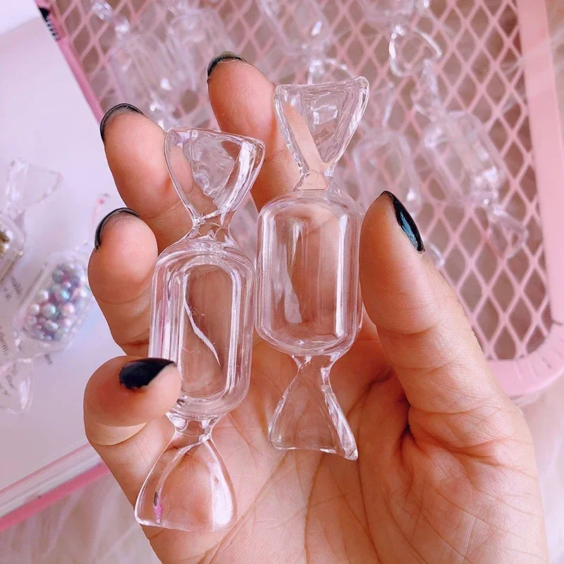 10Pcs Creative Transparent Candy Shape Mini Plastic Box Rings Earrings Jewelry Box Jewellery Storage Boxes Organizer Box Gift