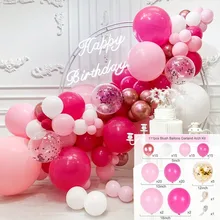  Gold Pink Balloons Garland Arch Kit Latex Ballons Wedding Birthday Party Decor Kids Adult Girl Christening Baby Shower Ballon 