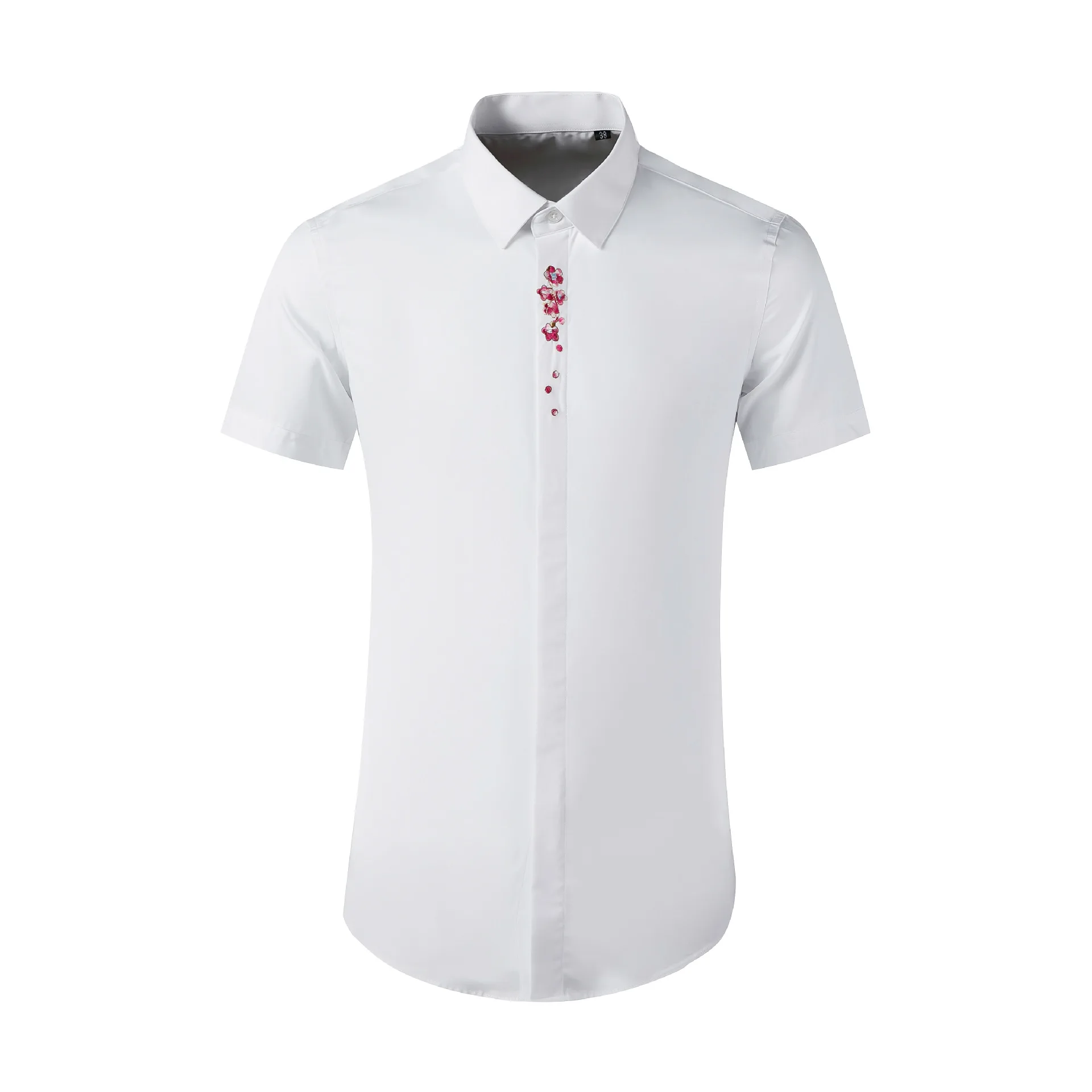 

High Quality Luxury Jewelry Men'S Shirts Summer Casual Contrasting Colors Cotton Fashion Mens Clothing Shirt Wholesalegood
