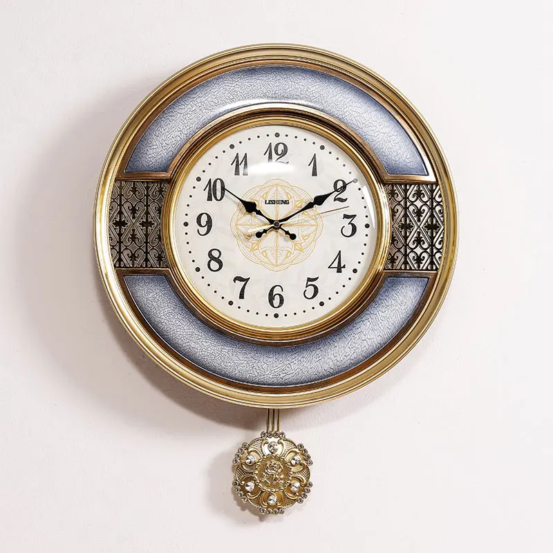 Round Pendulum Clock Wall Watch Mechanism Shabby Chic Style 2  