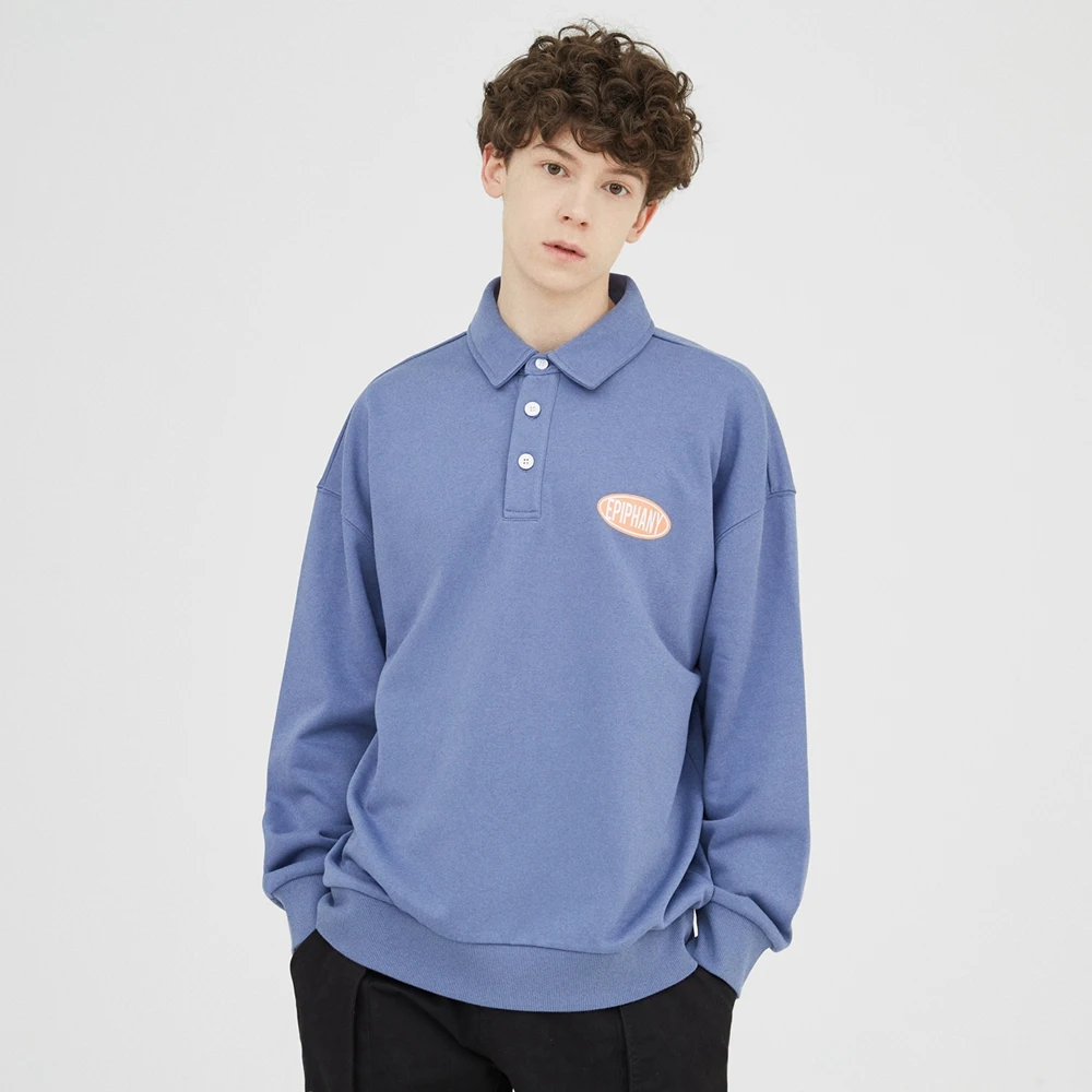 

Metersbonwe Sweatshirt Men Autumn And Winter Comfort Thick Knit pullover Solid Color Polo Collar Hoodies Male Tops Brand New