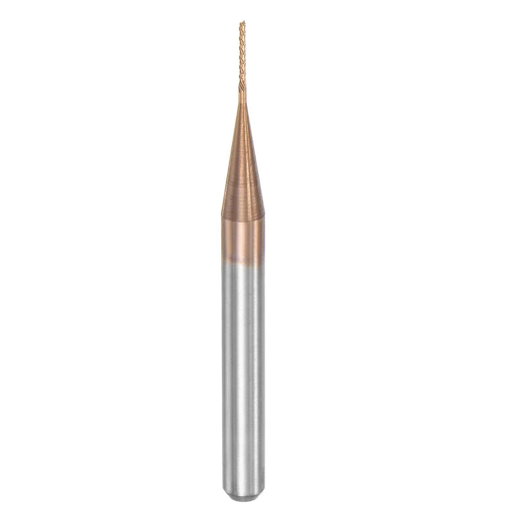 고속 CNC 조각 초경 엔드 밀 라우터 비트 왼손 밀링 티타늄 코팅 05mm x 4mm 커팅 에지
