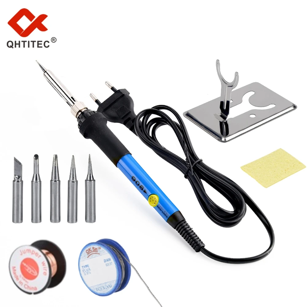 JCD Soldering Iron Set Adjustable Temperature Welding Electric  Solder Rework Station Welding 60W 100V/220V EU Plug Repair Tools