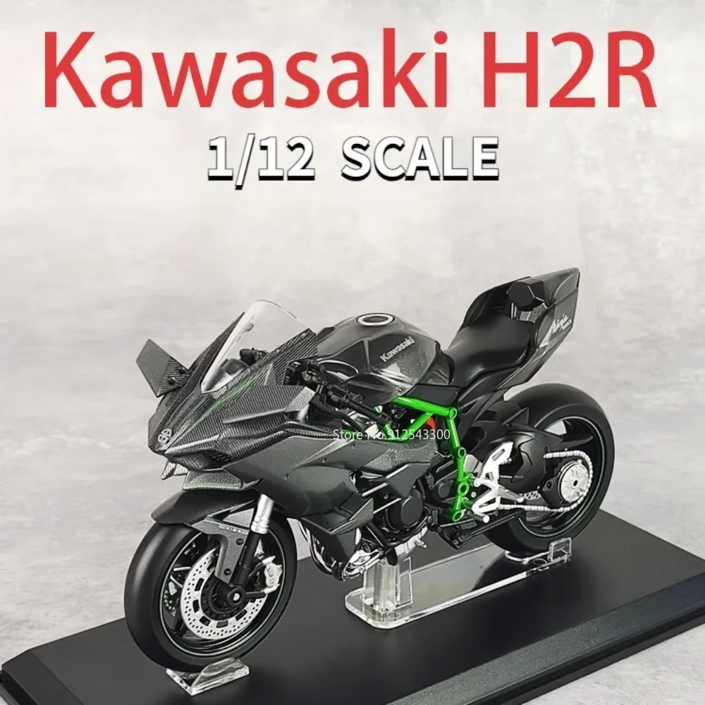 

LCD 1/12 Kawasaki H2R Toy Motorcycle Model Alloy Diecast Rubber Tires with Shock Absorption Scale Model Motorcycle Kids Toy Gift