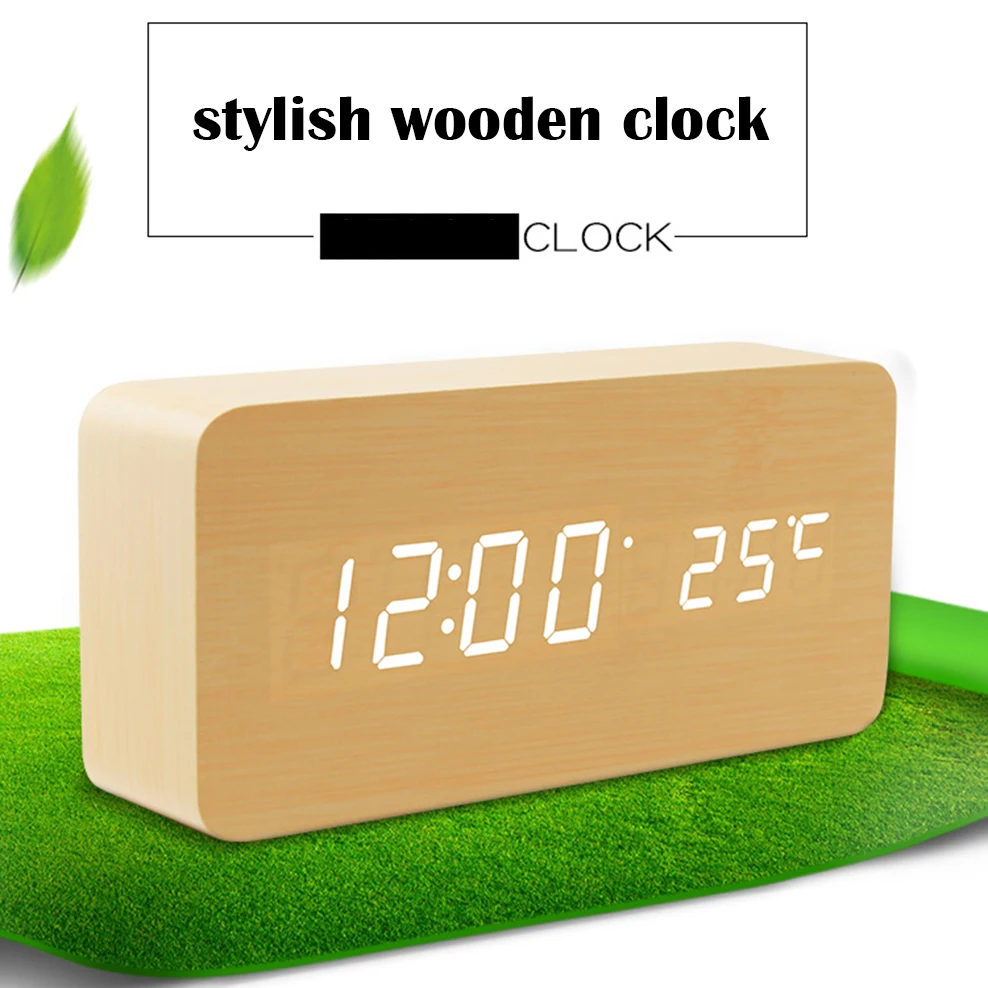 

Деревянные часы с орнаментом, креативные часы-будильник с голосовым управлением, светящиеся электронные часы, ЖК-цифровой дисплей, украшения для дома