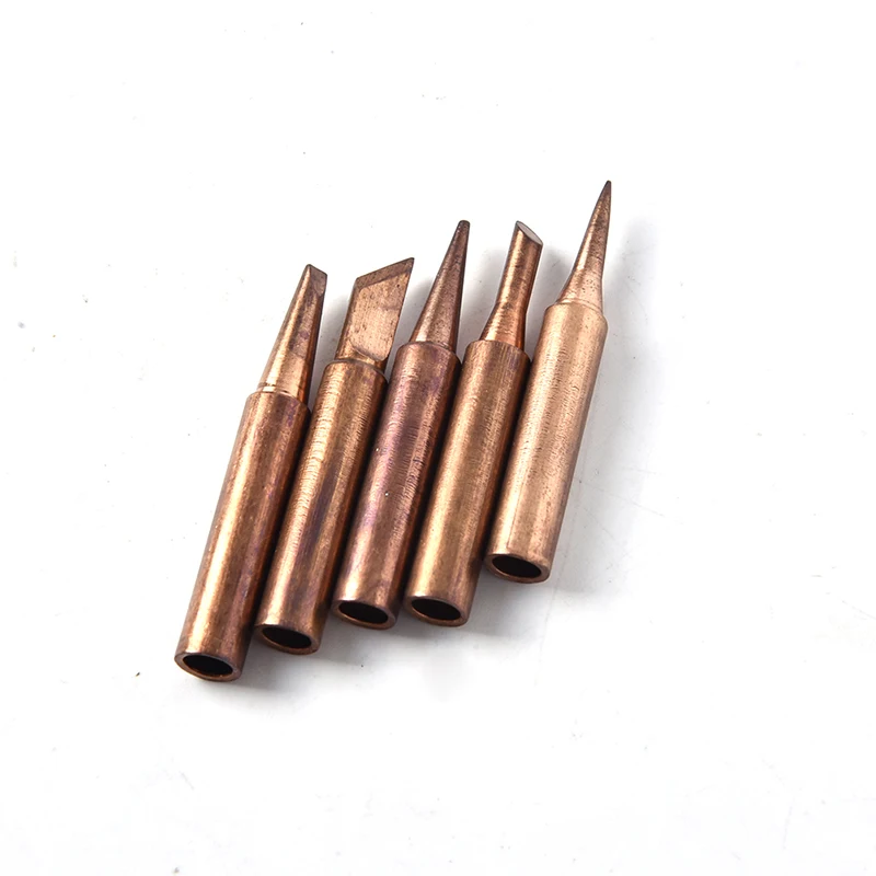 5pcs Pure Copper 900M-T Soldering Iron Tip soldering iron tip Lead-free Solder Tips Welding Head