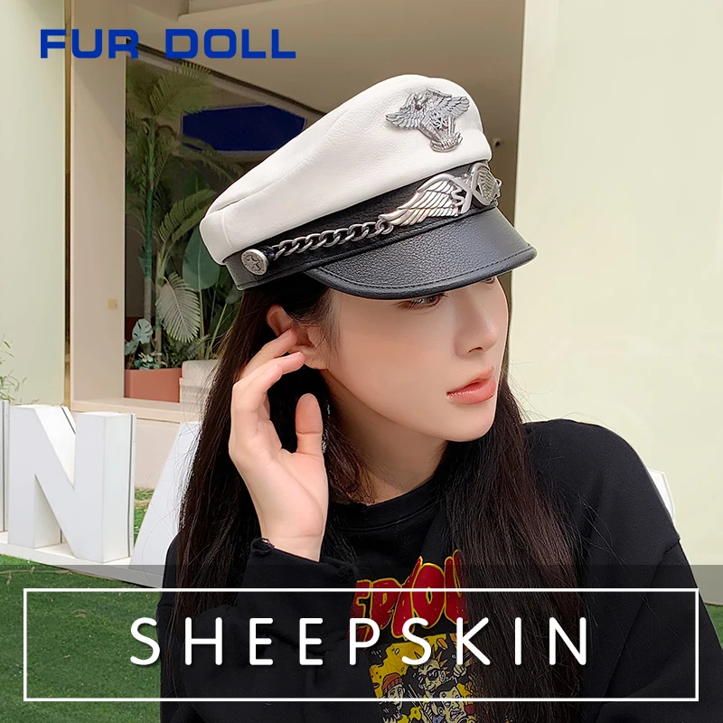 

Sheepskin Flat top hat