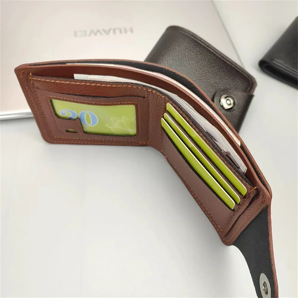 Fashion Men Wallet Short Pu Leather Vintage Zipper Purse Man ID Bank Credit Card Holder Male Wallet Money Bag