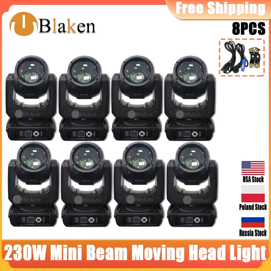 

0 Tax 8Pcs Lyre Mini Beam 230W 7R Moving Head Light 230W DJ Moving Key Model Beam 7r Sharpy Beam 230 Stage Disco Light