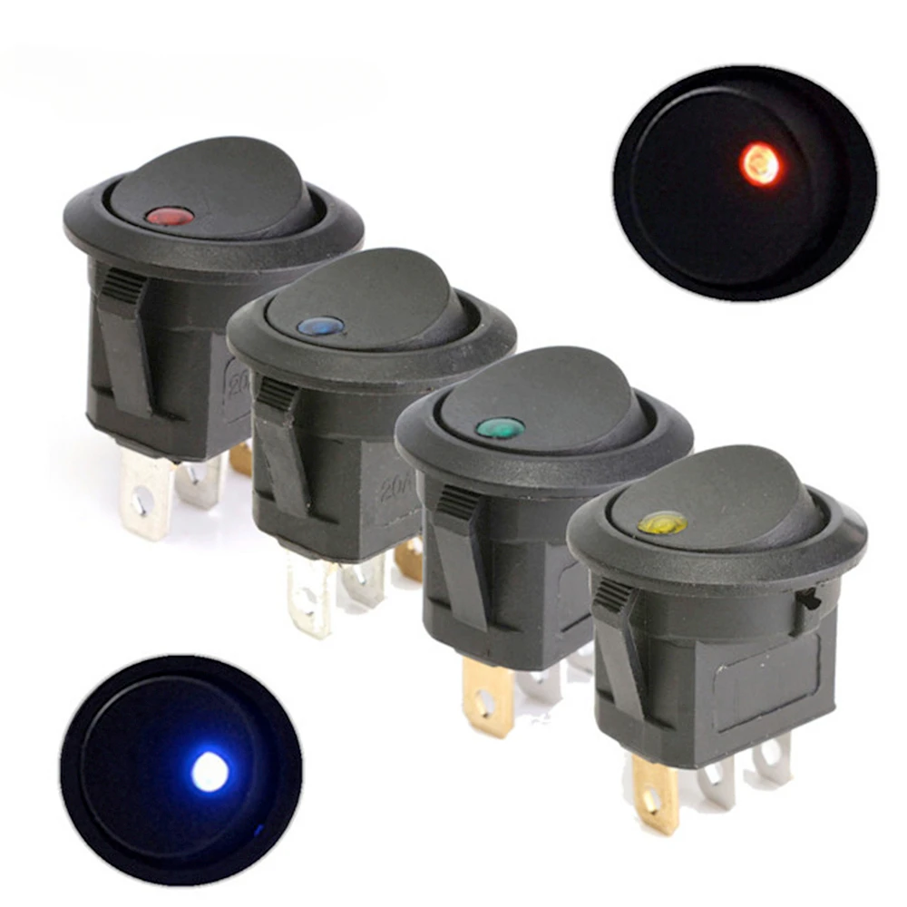 5X (5 Pz Interruttore A Bilanciere SPST Rotondo Nero On / Off AC 6A - Foto 8