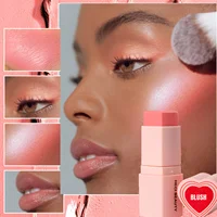 Peach Pink Creamy Blush Balm - 3 In 1 Multi-Use Waterproof Moisturizing Eyeshadow Lip & Cheek Tint, Princess Peach Heart Makeup 2