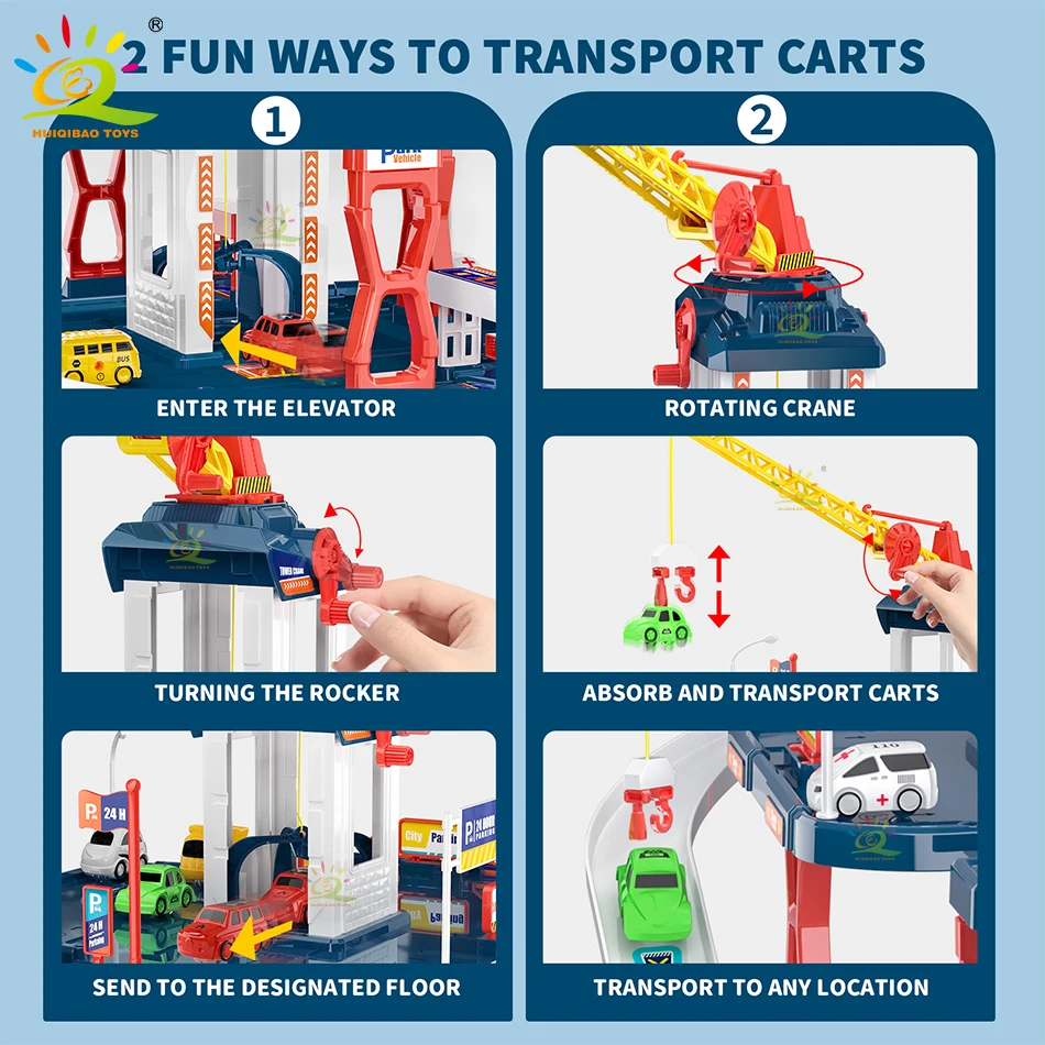 DIY Children's Parking Toy City Car Parking Lot Building