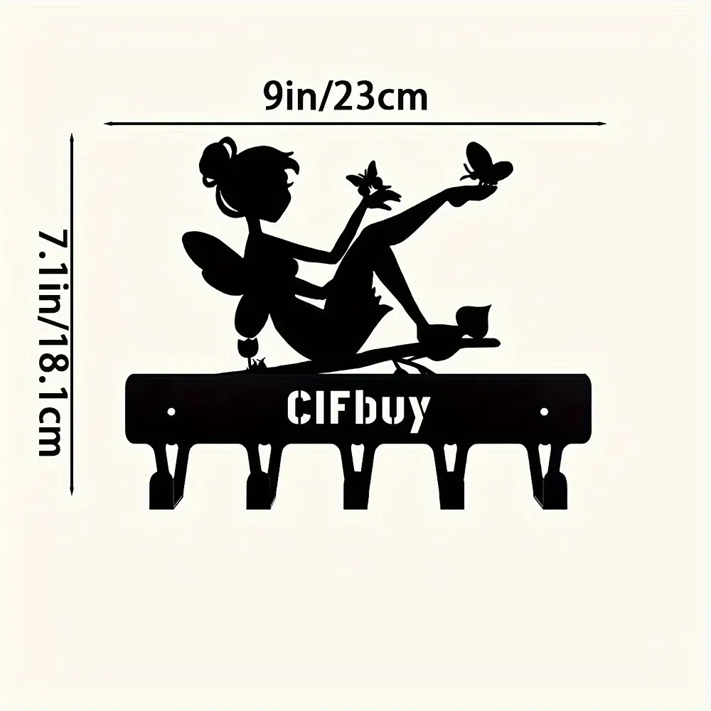 Enhance Your Space with Cute Butterfly Fairy On Branch Steel Silhouette Metal Wall Art-Ideal for Home and Garden Decor