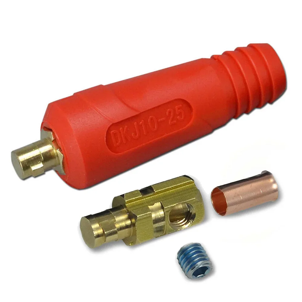 TIG Welding Cable Panel Male Connector Plug 200Amp Euro Style Connection Quick Fitting 2pcs DKJ10-25 Welding Machine welding cable connector