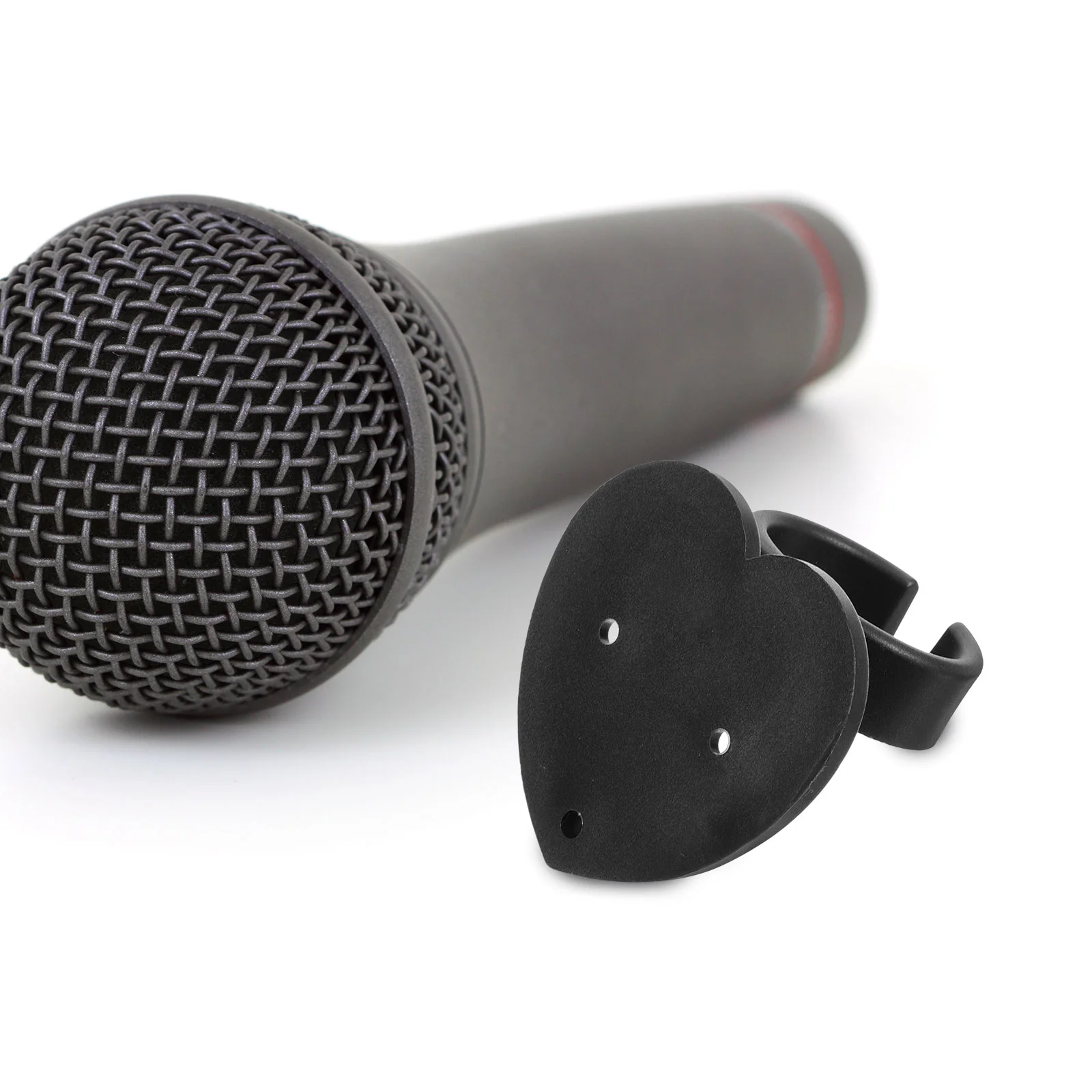 Microphone Clip Holder 6 Pcs Heart Shaped Wireless Microphone Holder Clip Wall Mount Bracket For Stand Abs Plastic Microphone Accessories Hook Wall