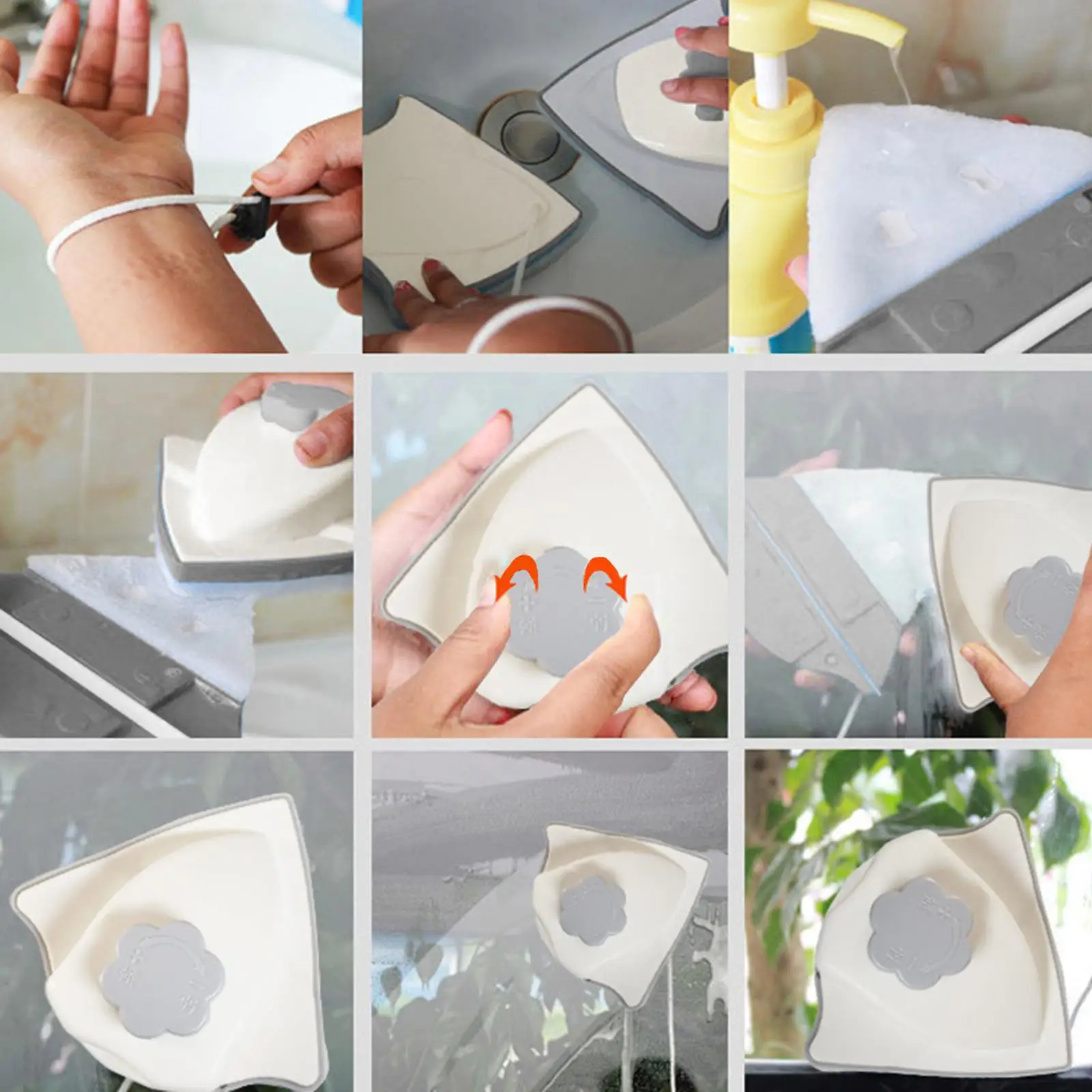 Double-Side Magnetic Window Cleaner Adjustable Magnetic for High-Rise Window