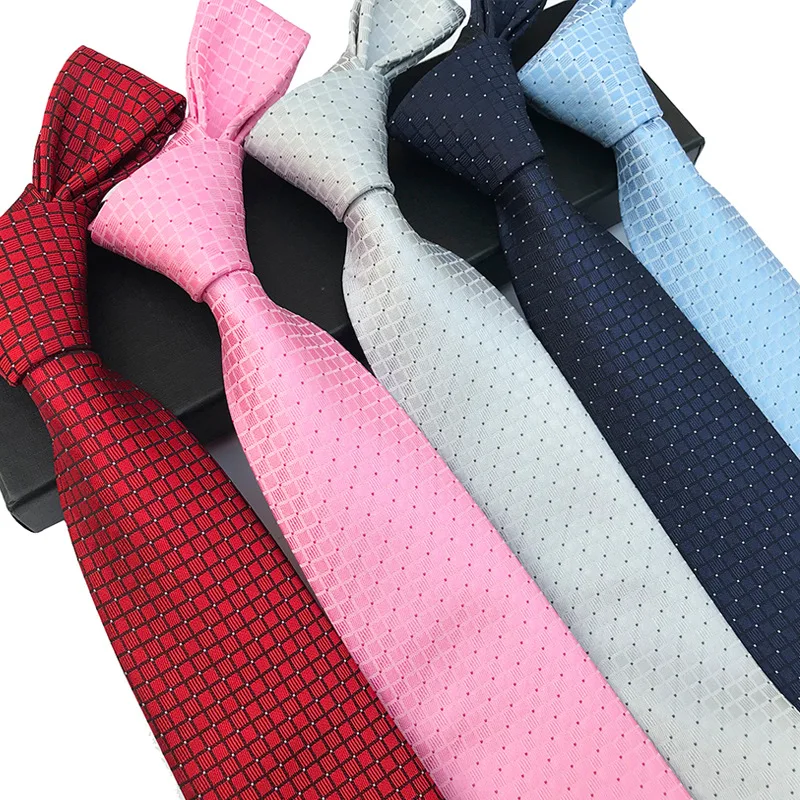 

VEEKTIE Brand Fashion Necktie For Men Formal Business Check Polka Dots Work Suit Wedding Party Host Red Pink Yellow Work Cravate