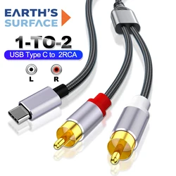 Premium USB - C to Dual RCA Audio Splitter Cable for Enhanced Sound Quality (USB C to 2RCA)