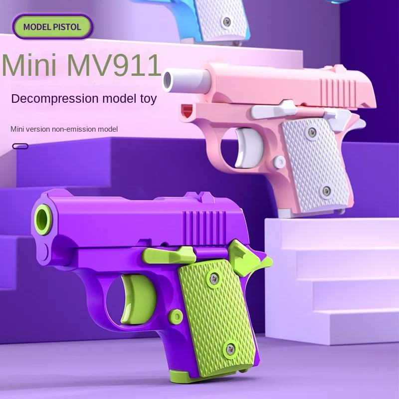 Mini 1911 Children's Toy Gun 3D Printing Fidget Toy for Kids Adults Stress Relief Christmas Gift