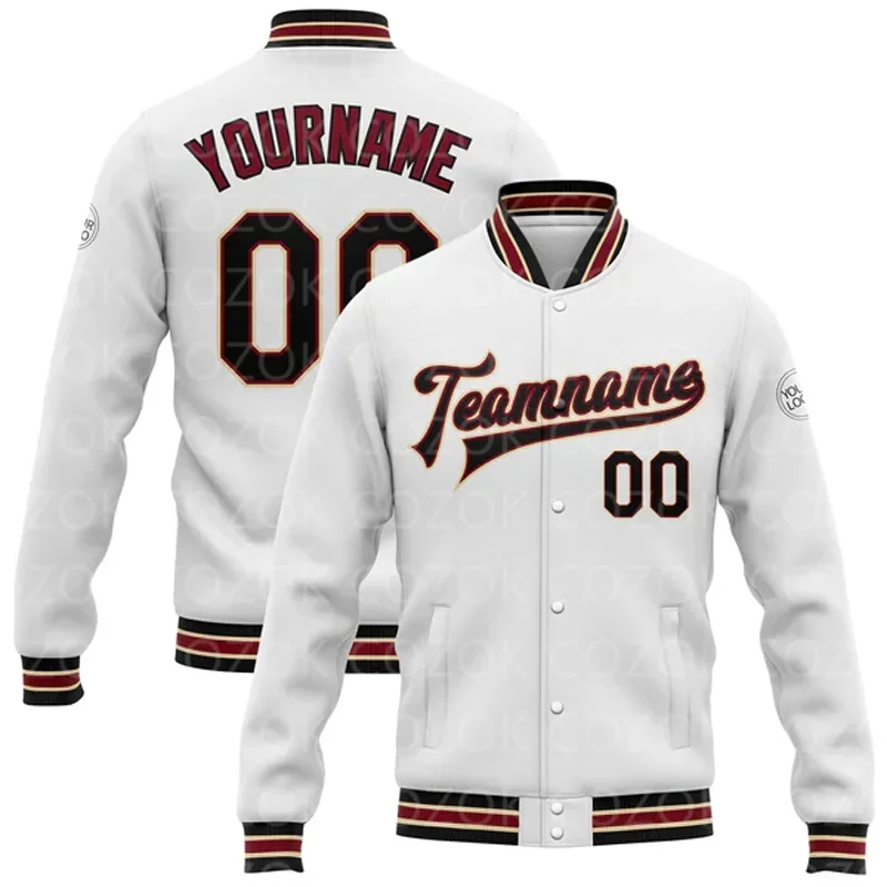 Custom Cyan 3D Printed Baseball Button Jacket Bomber Full-Snap Varsity Letterman Jacket