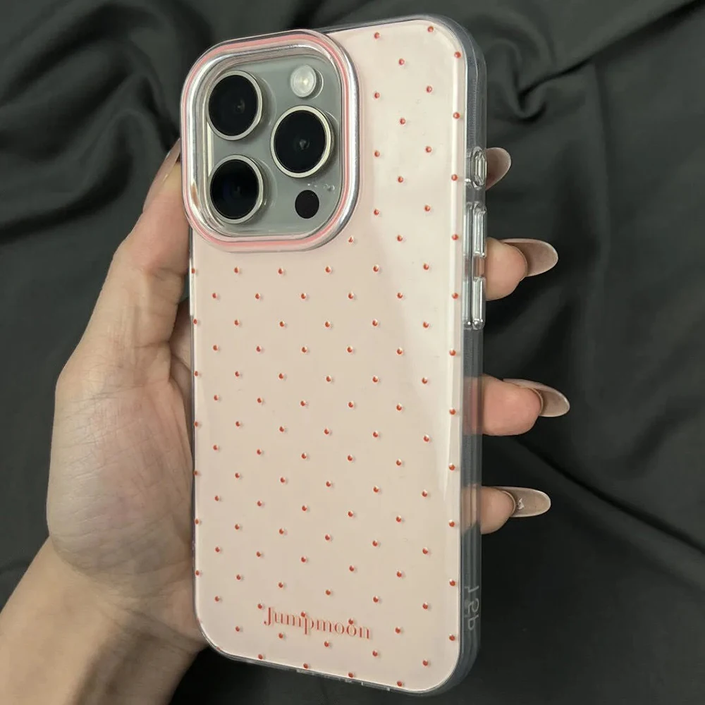 Korean Ins Simple Color Polka Dots Phone Case
