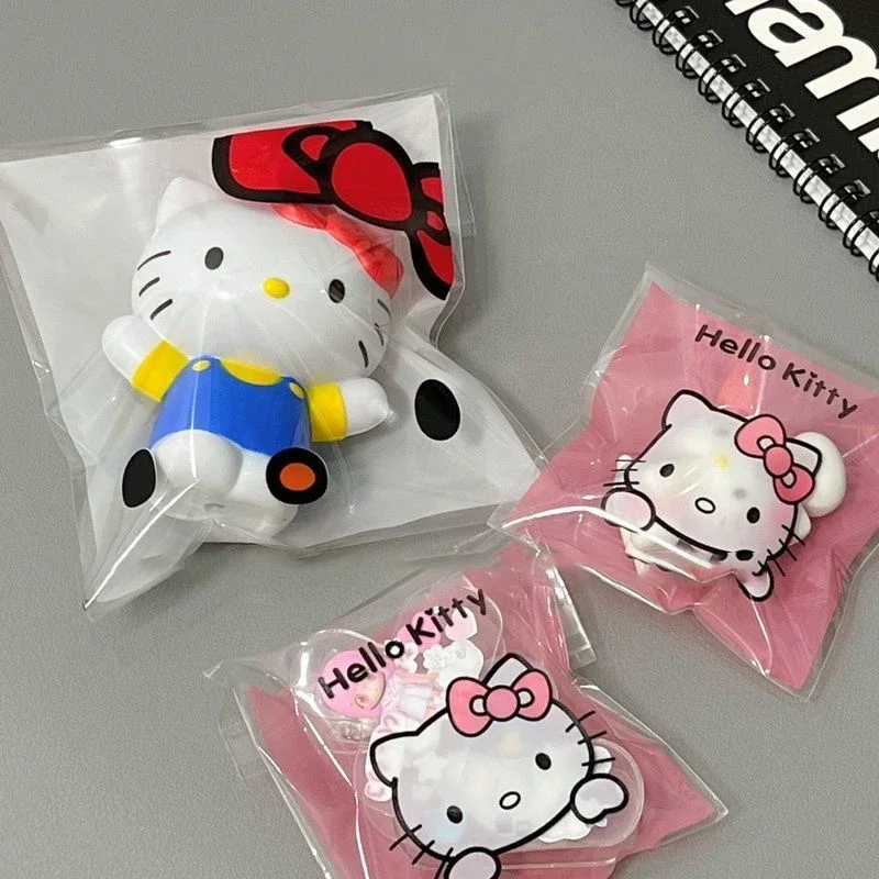 100pcs Hello Kitty Plastic Bags Candy Bag Biscuit Bag Cartoon Cute Snack Gift Opp Self-adhesive Baking Packaging plastic snack bags